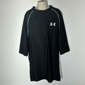 Under Armour Black Heatgear Short Sleeve Shirt Size Medium